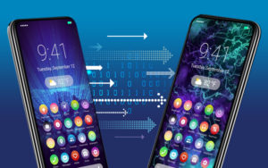 Photo illustration of two cell phones.