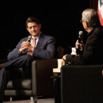 Paul Ryan listening to a question being asked by UWM Charlie Sykes