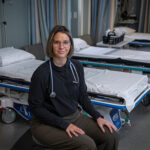 Dr. Laura Swoboda, a wound care specialist, poses in the recovery room at Third Coast Vascular in Milwaukee where they work
