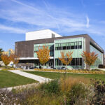 This photo shows the Lubar Entrepreneurship Center on a sunny day.