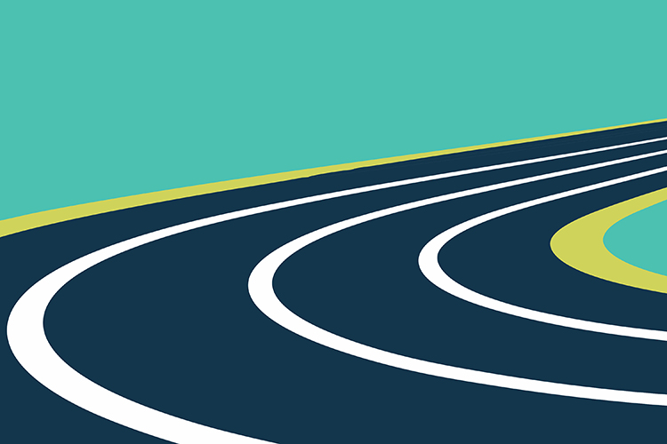 graphic showing a running track