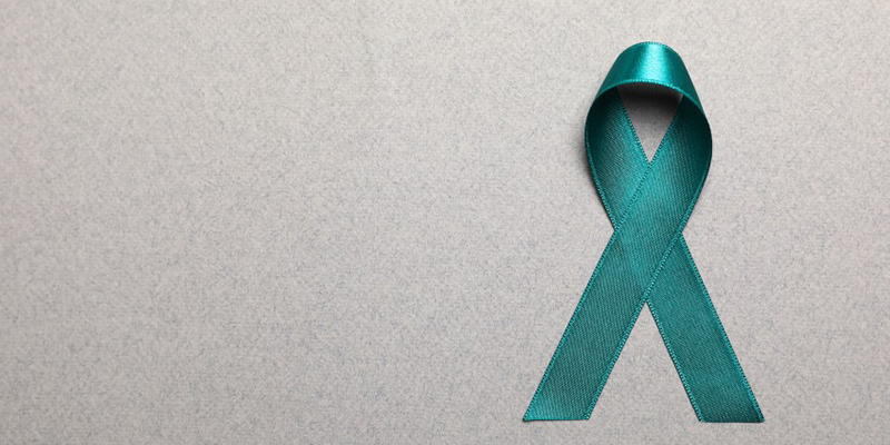 Teal Ribbon on a textured background