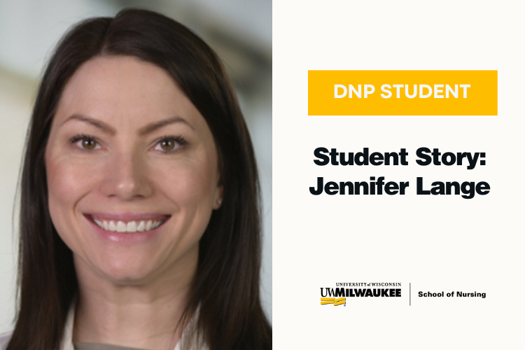 dnp student interview graphic with headshot of jennifer lange