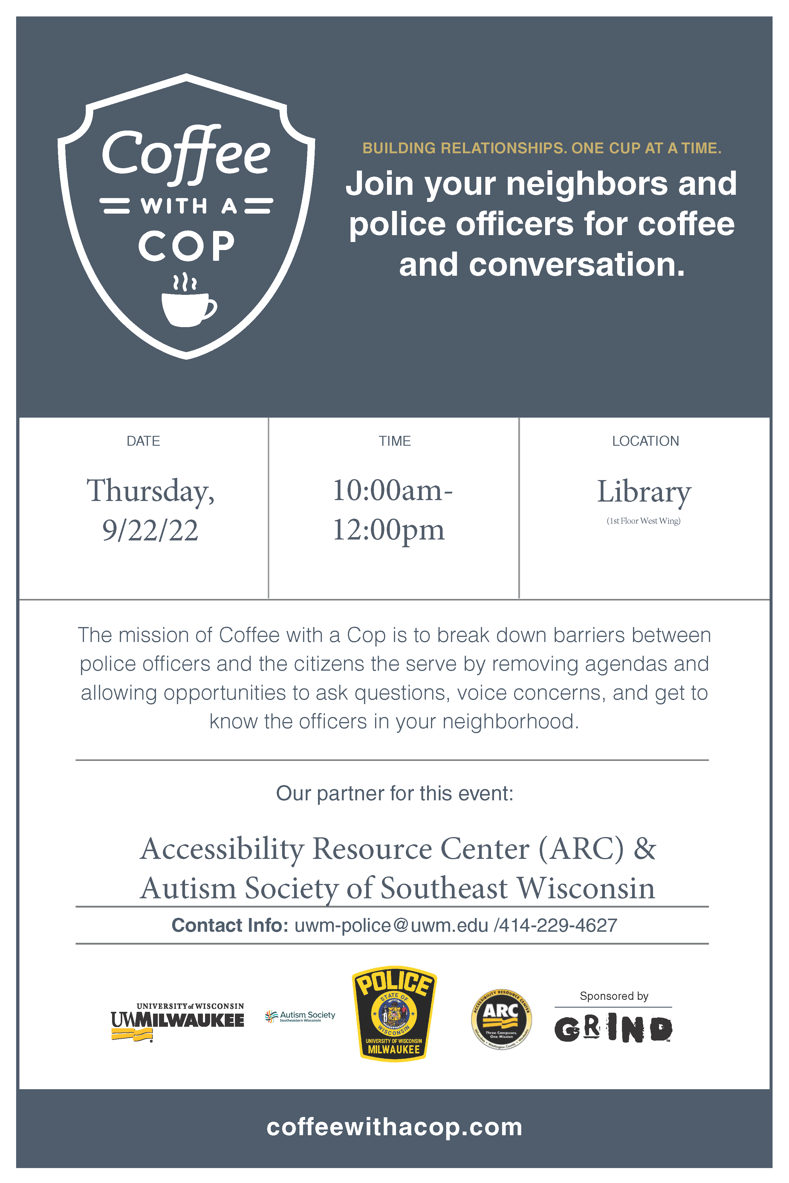 9-22-22 Coffee With a Cop (POSTPONED)