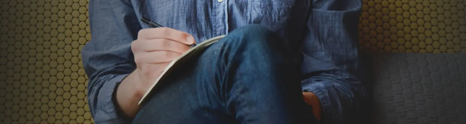 closeup of someone making notes