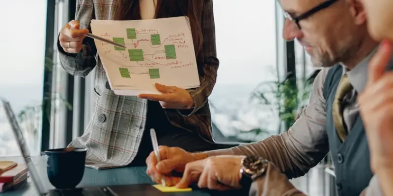 professions discussing a presentation