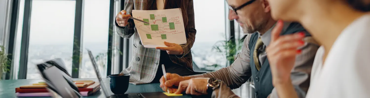 professions discussing a presentation