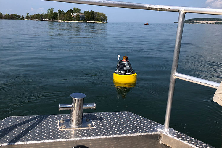 Buoy deployment in Sturgeon Bay.