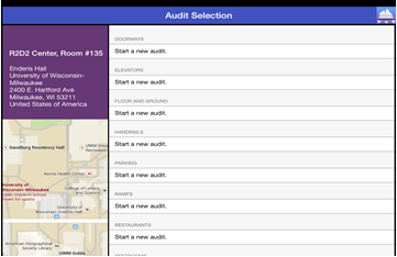 Screenshot of AccessTools assessment start page showing various features of the environemnt that the user can audit