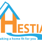 HESTIA logo orange and blue