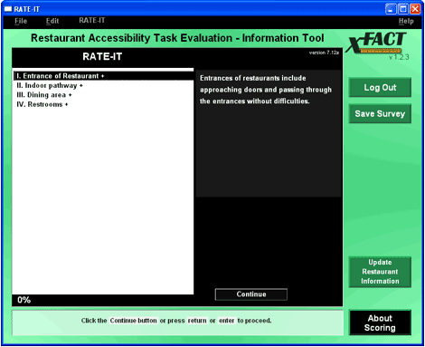 Screenshot of RATE-IT presented in XFACT interface