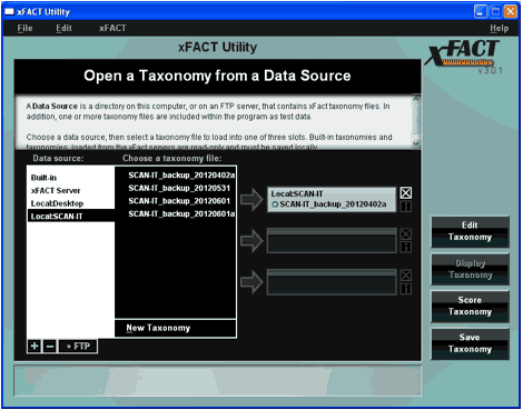 Screenshot of xFACT Utility menu