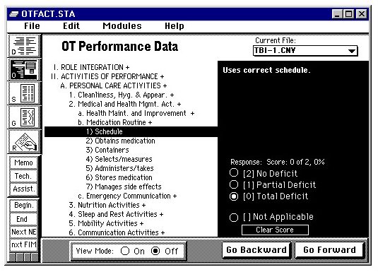 Screenshot of OT FACT OT Perfermance Data expanded view