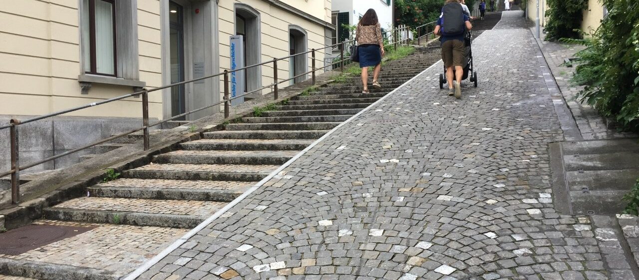 Uphill Stone Path With Adjacent Stairs