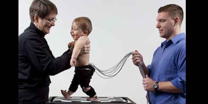 Physical Therapy Instructor and graduate student conduct research to see if patterned belts on treadmills help babies with spina bifida with walking.