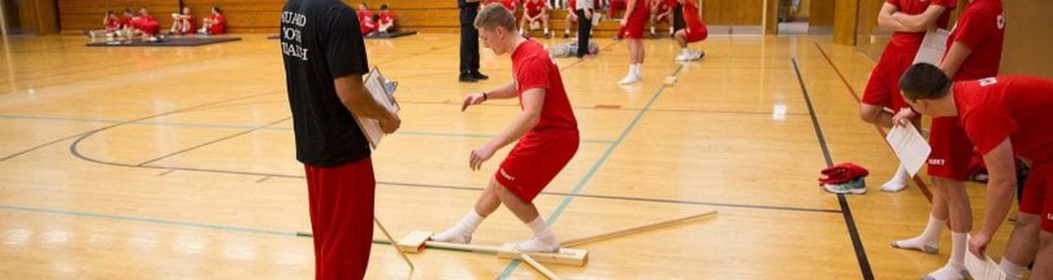 Student assessing Firefighting cadets physical condition.
