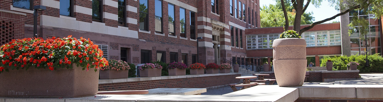 Mitchell Hall in summer on the UWM campus
