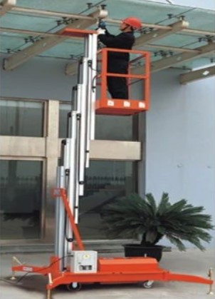 aerial lift in use for work on a ceiling