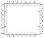 Rectangle Room Configuration with tables set in a rectangle with all participants facing the center.