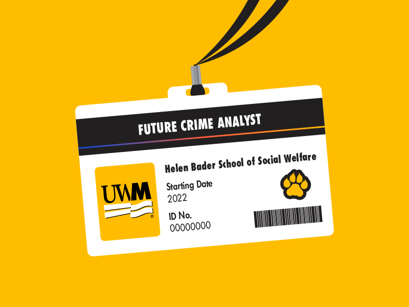 Helen Bader School of Social Welfare Future Crime Analyst Badge Sticker