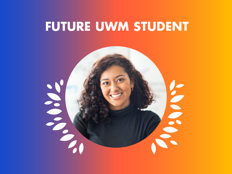 Future UWM Student Instagram Story Post with circle cut out for a photo and colorful background