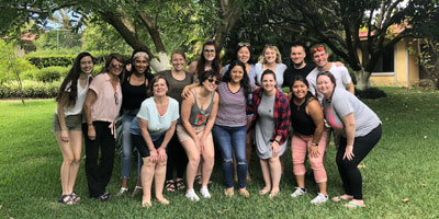Group photo of students during their study abroad trip to Costa Rica