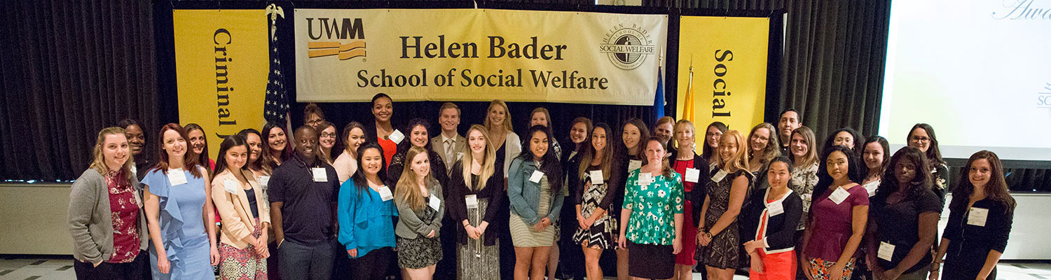 Group photo of students at the Helen Bader School of Social Welfare Recognition Ceremony