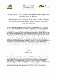 Download The Associations between How Schools use the Results of Teacher Evaluations, Principal Preparedness for Completing Teacher Evaluations, and Principal Perceptions of the Process report.