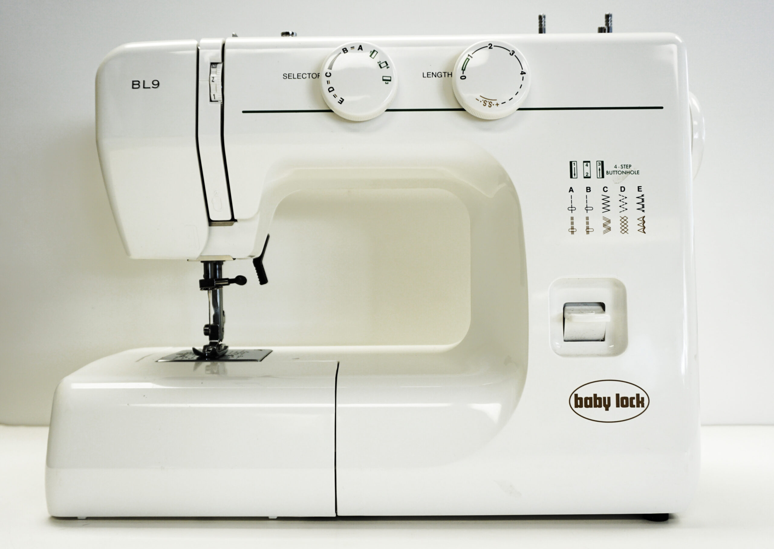 Image of a white sewing machine.
