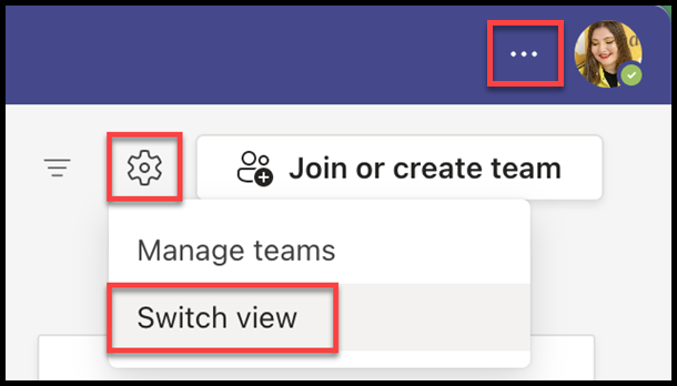 Switch View Microsoft Teams