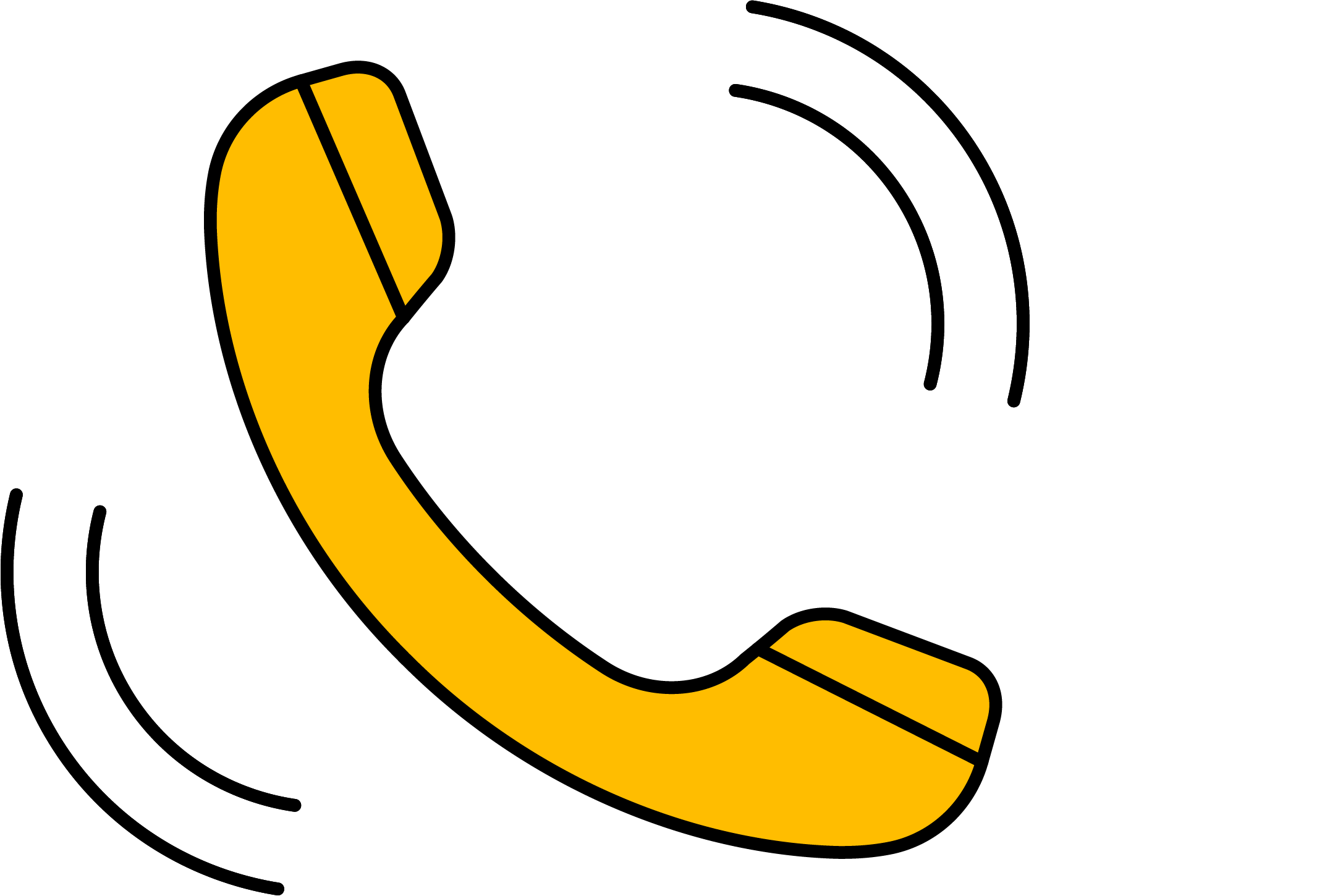 Image of a yellow phone ringing