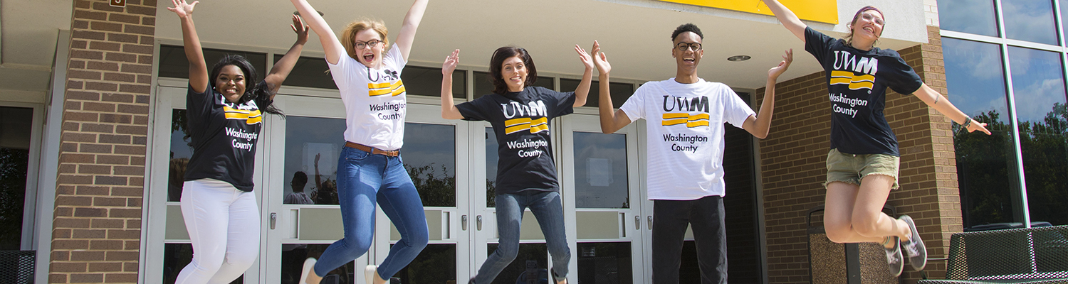 UWM at Washington County students jumping