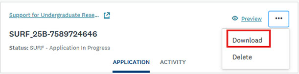 Select the three dots in the upper right corner of the application and then select download. 