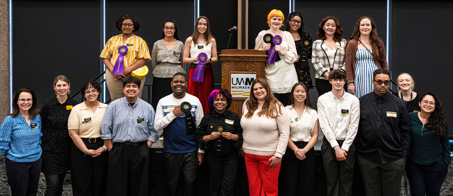 STAR presenters at the 17th Annual Undergraduate Research Symposium with their participation ribbons.