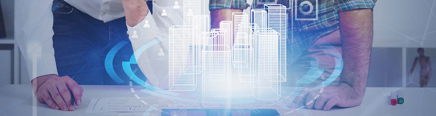 two architects urban planning in office