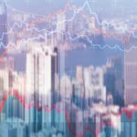 Double exposure Financial graphs and diagrams