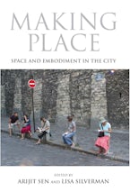 book cover for Making Place shows five people waiting at a bus stop in various poses