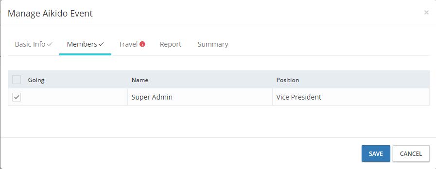 Event settings member settings on the DSE Website