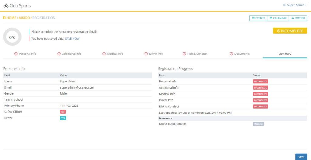 Summary page on the DSE website