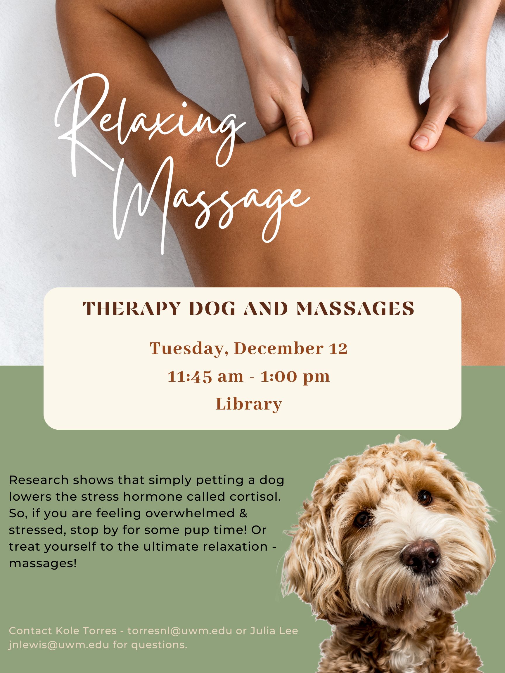 Therapy Dog and Massages