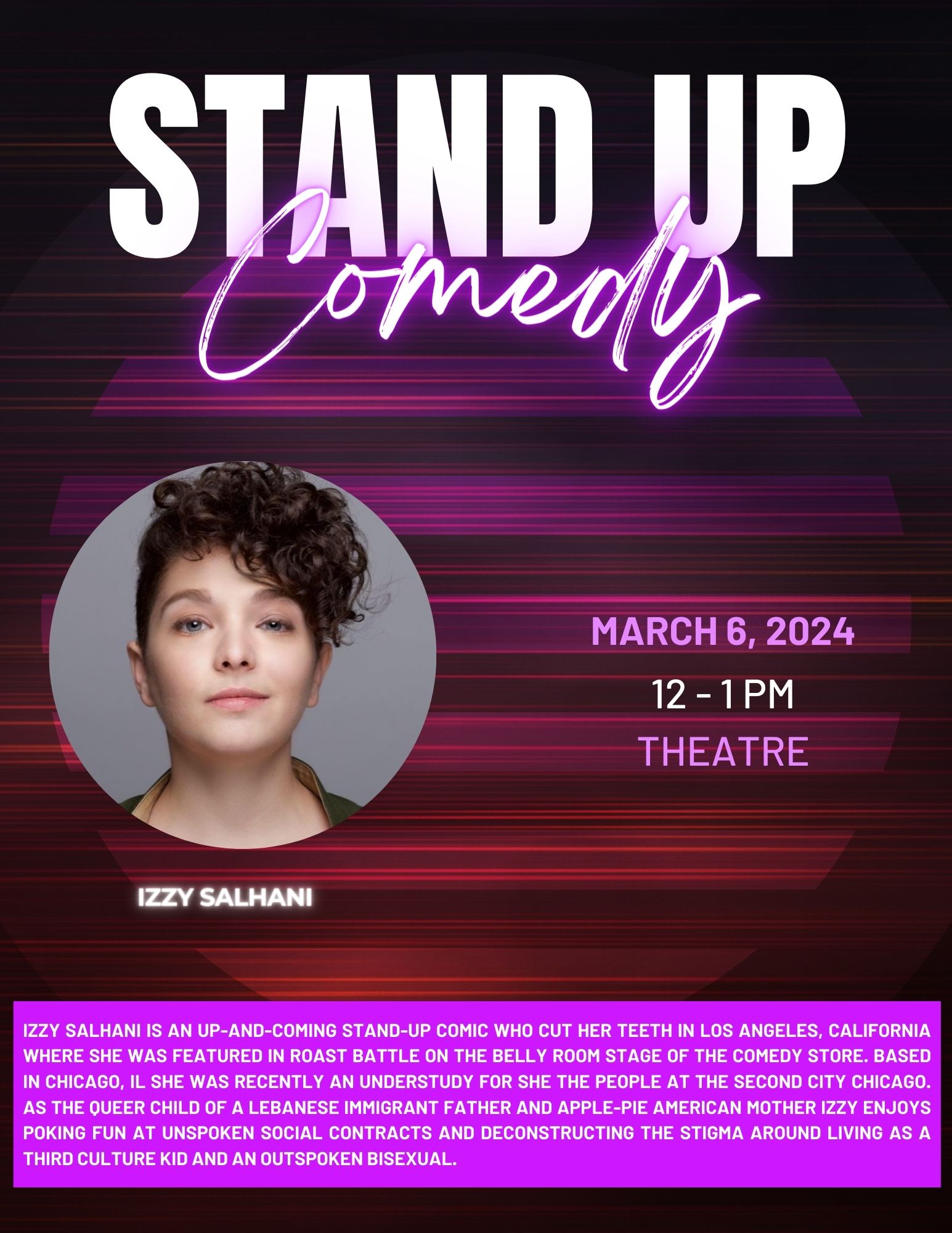 Stand Up Comedy Izzy Salhani