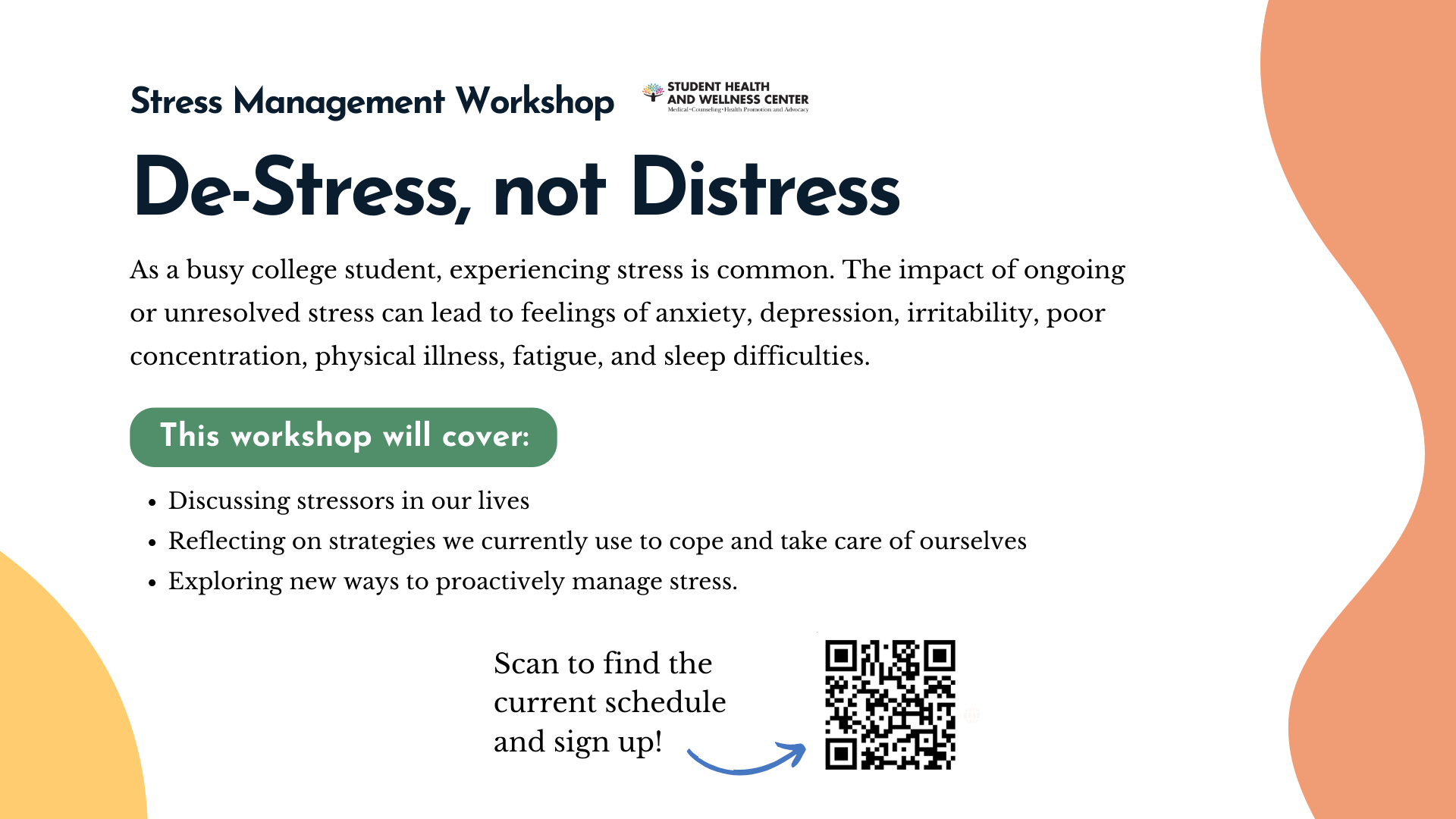 An event for learning de-stressing ideas and mechanisms