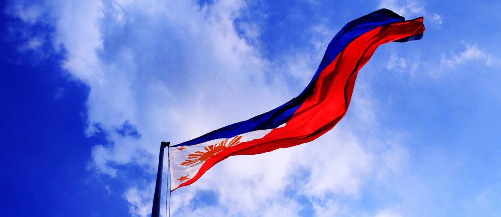 An photo of the Philippines flag in the sky