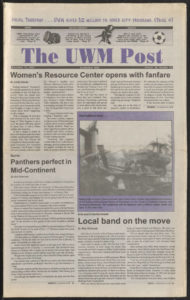 front page of the UWM Post with the headline Women's Resource Center opens with fanfare