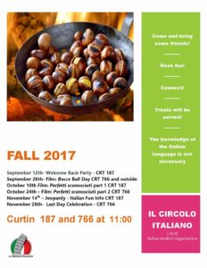 Italian Fall 2017 flyer.
