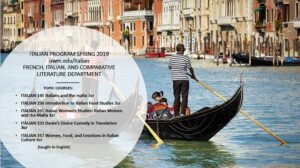 Italian topic courses poster.