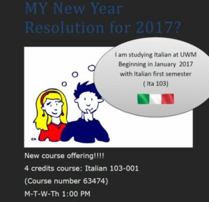 Italian Spring 2017 flyer.