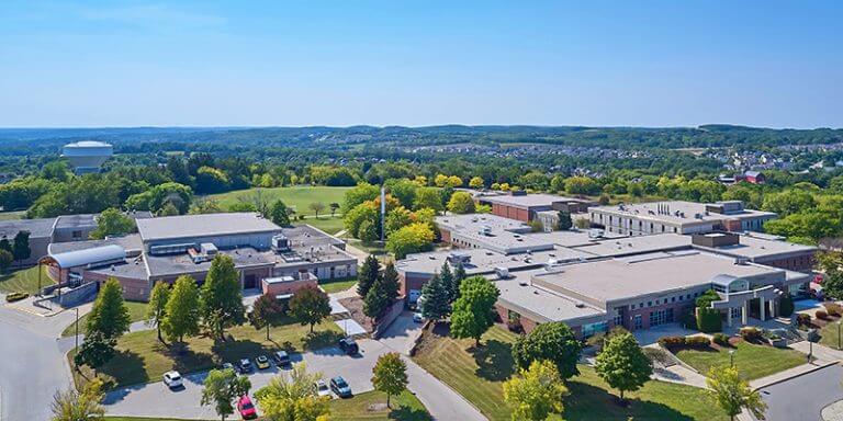 Aerial view of the UWM at Waukesha campus