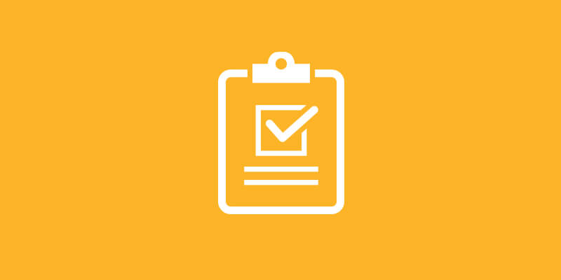 Clipboard icon on a yellow background