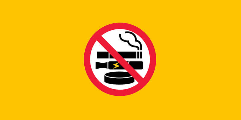 No smoking sign on a gold background
